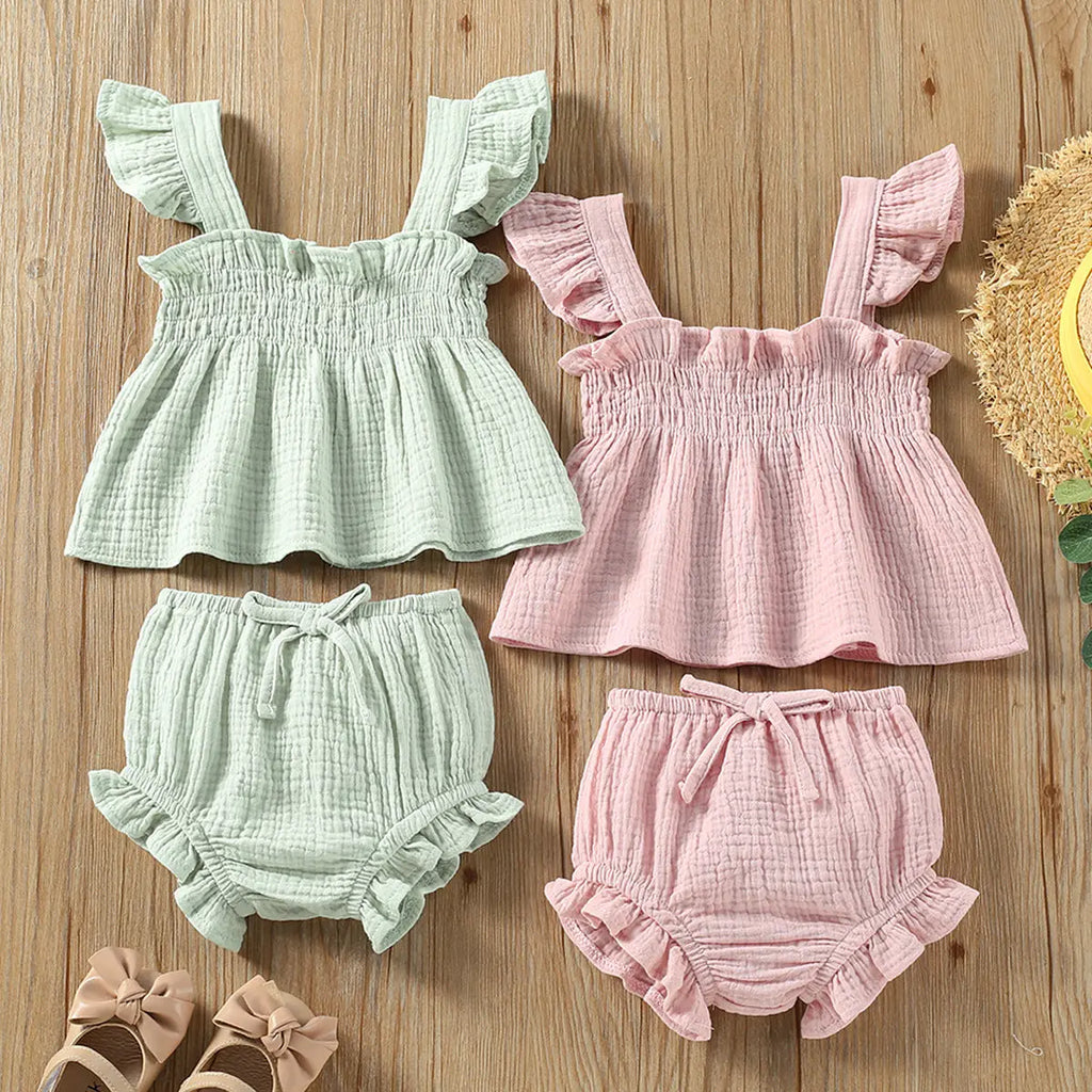 Stylish Girls’ Sling Top and Shorts Matching Set 1