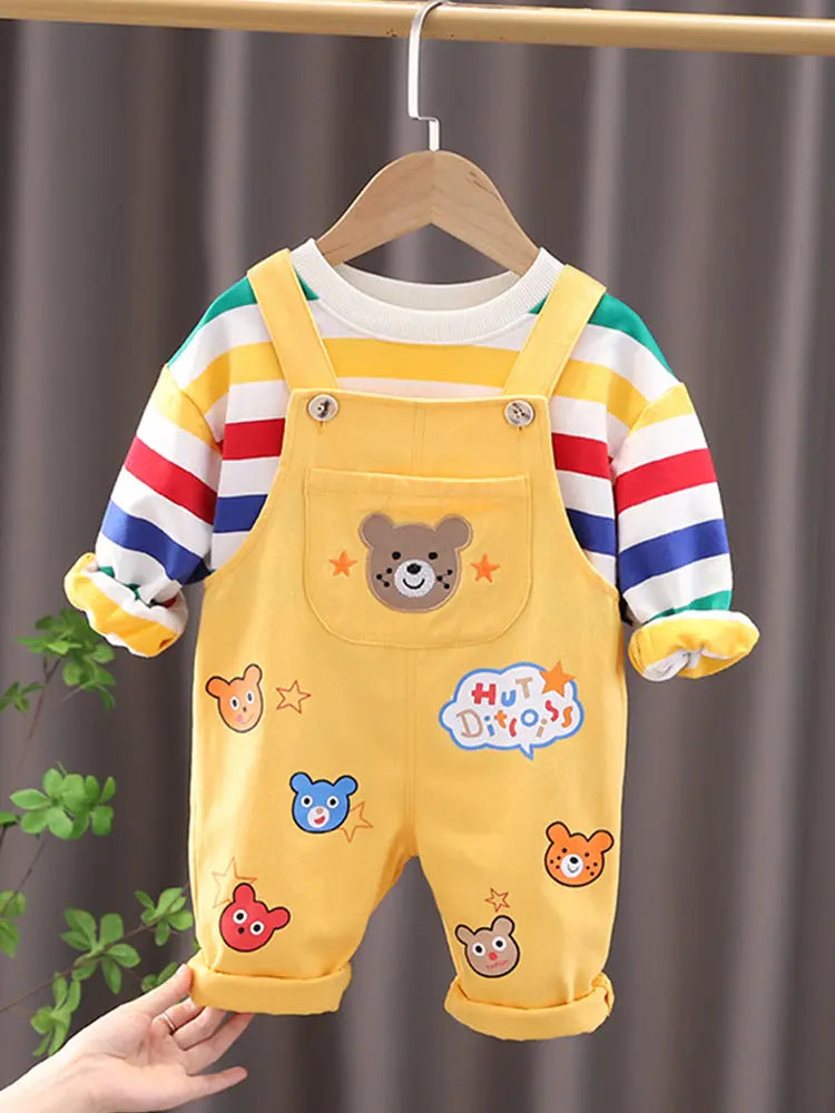 Stylish Boys Top and Overalls Set for Active Days 1