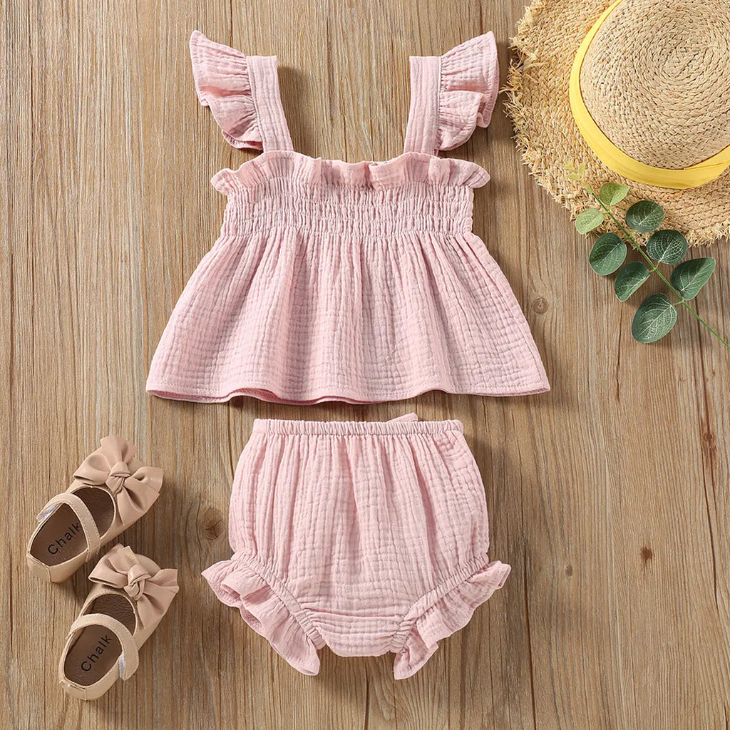 Stylish Girls’ Sling Top and Shorts Matching Set 1