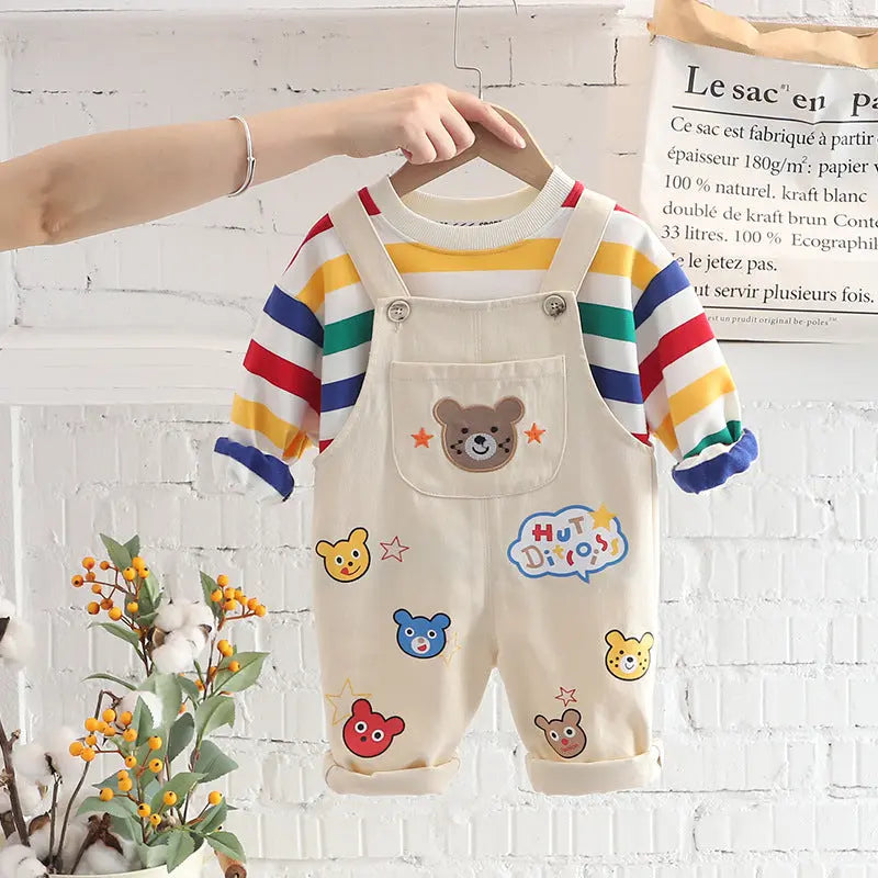 Stylish Boys Top and Overalls Set for Active Days 1