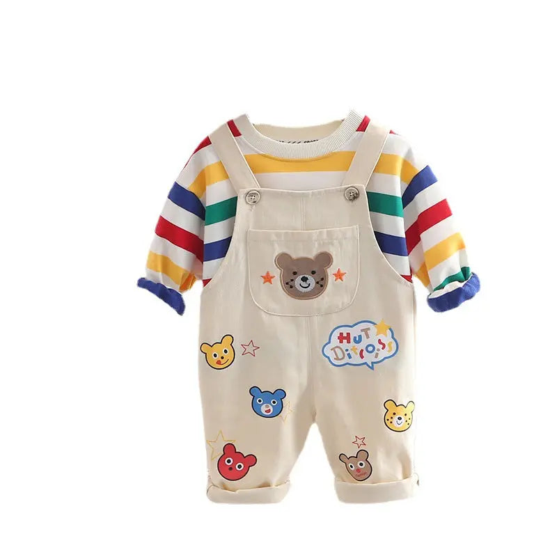 Stylish Boys Top and Overalls Set for Active Days 1
