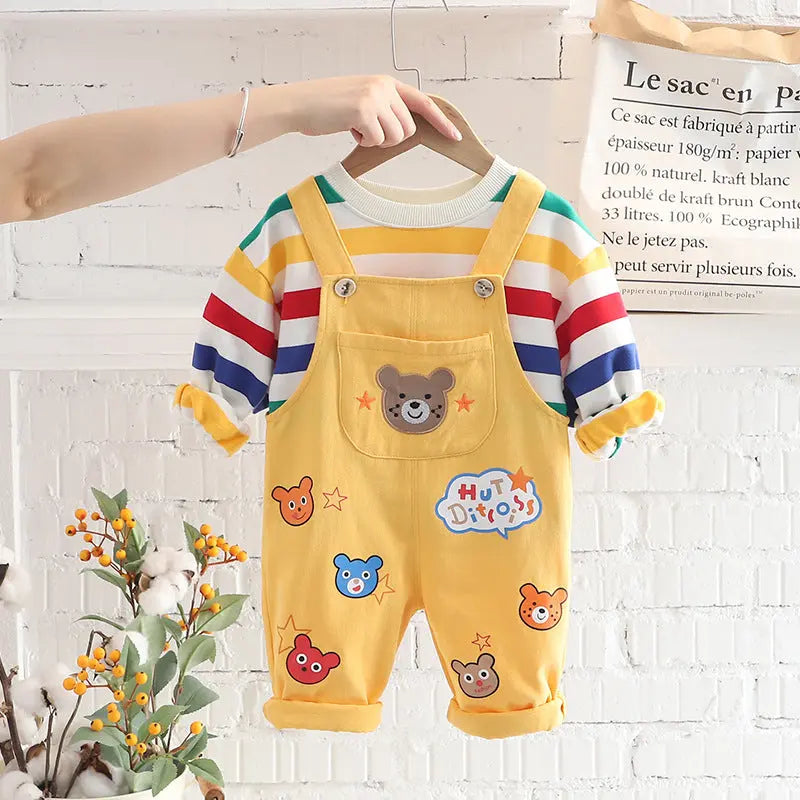 Stylish Boys Top and Overalls Set for Active Days 1