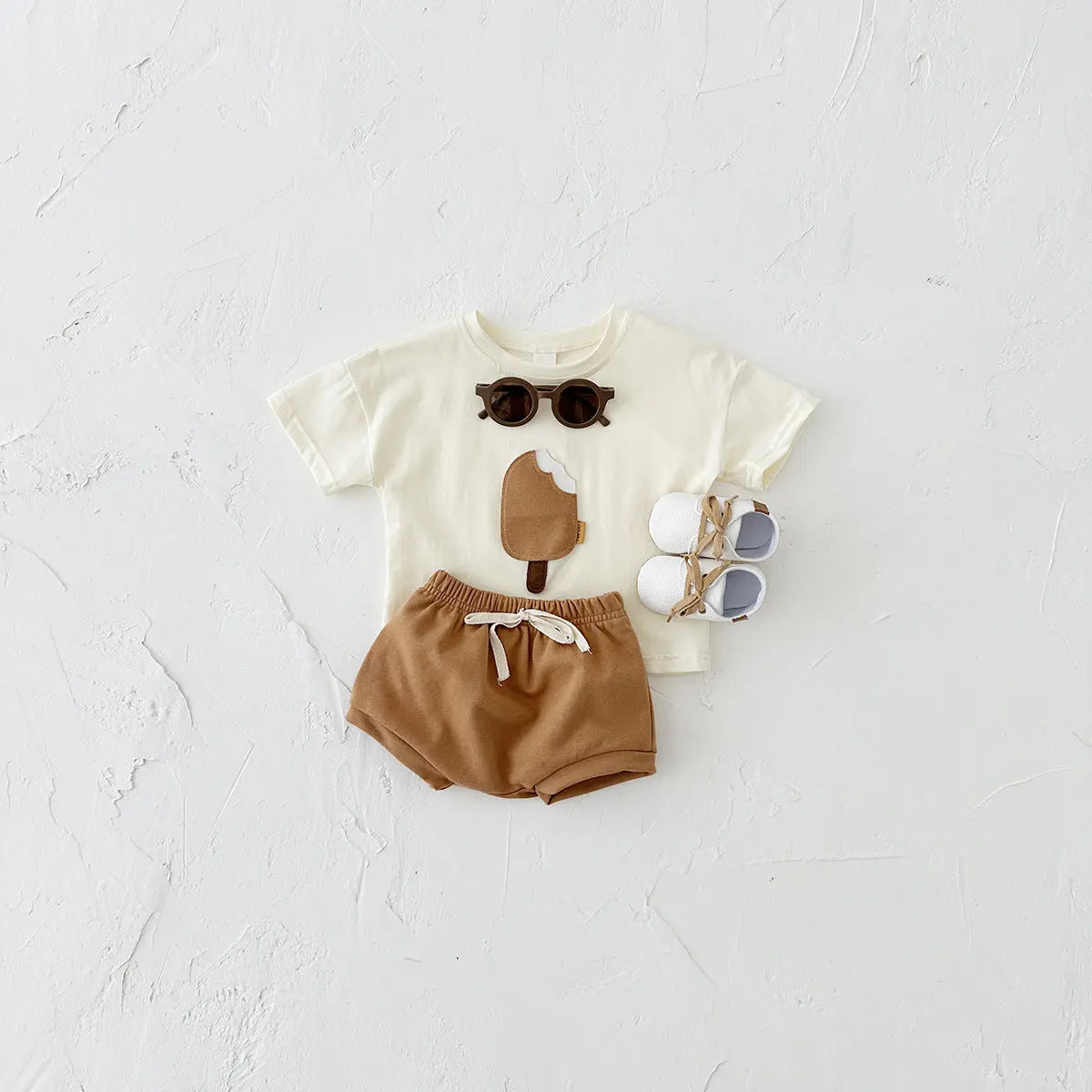 Cute Ice Cream Cotton Outfit for Girls Summer Fun 1