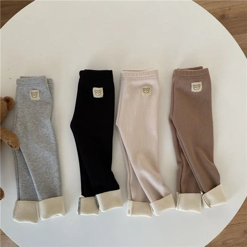 Soft Girls Fleece-Lined Leggings for Cool Days 1