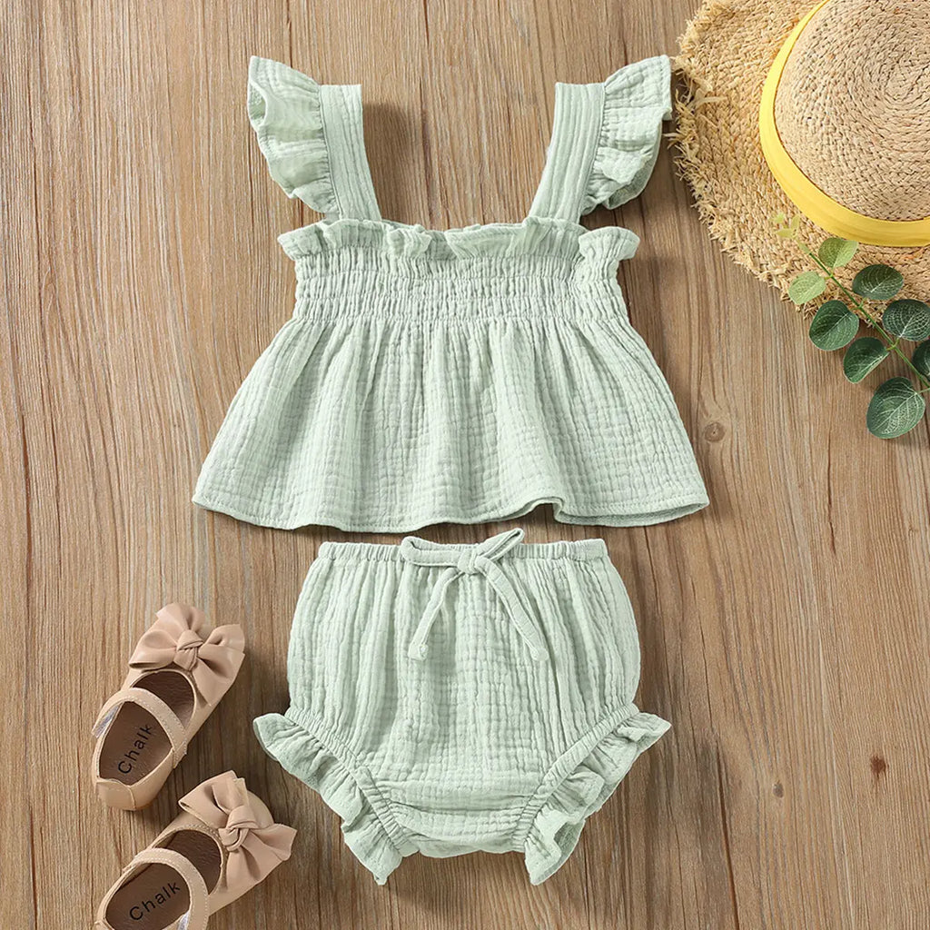Stylish Girls’ Sling Top and Shorts Matching Set 1