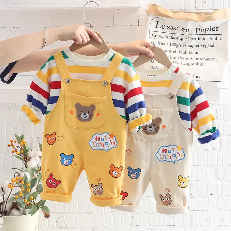 Stylish Boys Top and Overalls Set for Active Days 1